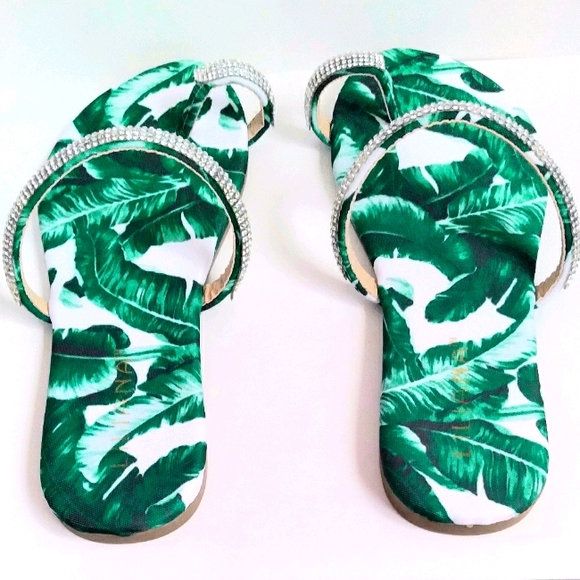 Multi Green Bling Sandal - Picture 4 of 5